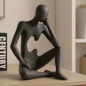 Abstract Thinker Sculpture Figurine For Modern Office Desk Decor And Creative Bookshelf Art Accent