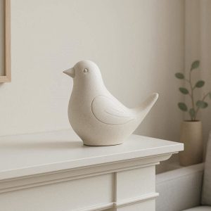 Nordic Style Ceramic Bird Statue For Minimalist Living Room Mantle And Modern Home Interior Accent