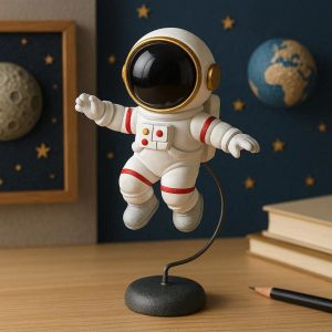 Whimsical Floating Astronaut Figurine For Space Theme Room Decor And Creative Desktop Art Accessory